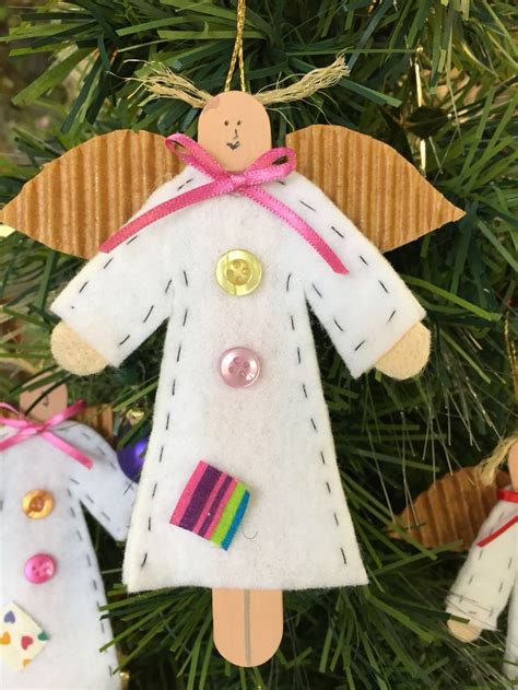 Christmas Tree Angel Ornament From Felt And Tongue Depressor Or