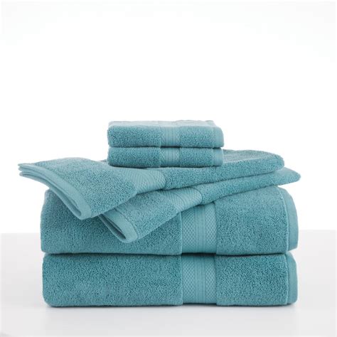 Martha stewart collection quick dry reversible bath towel (aqua glass). Martex Abundance 6-Piece Light Turquoise Solid Bath Towel ...