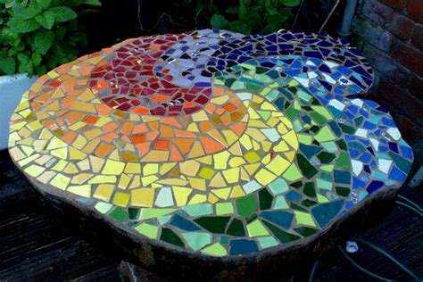 Pin By Marjorie Faulstich On Mosaic Tree Trunks Tree Stump Garden