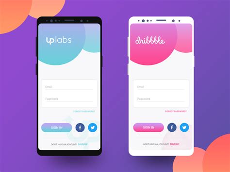 Login Dribbble And Uplabs Android App Design Mobile App Design