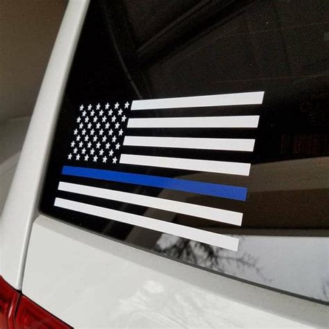 Thin Blue Line Flag Decal American Die Cut Decals