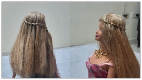 hermoso peinado para barbie trenza cascada tutorial de peinado youtube
