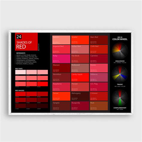 Shades Of Red Color Poster Wall Art