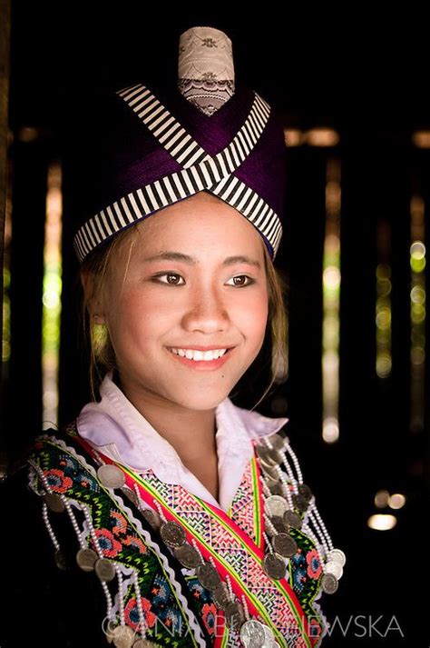 Laos Muang Sing Hmong Girl Wearing Beautiful Dress Because Of The Hmong New Year S Festival