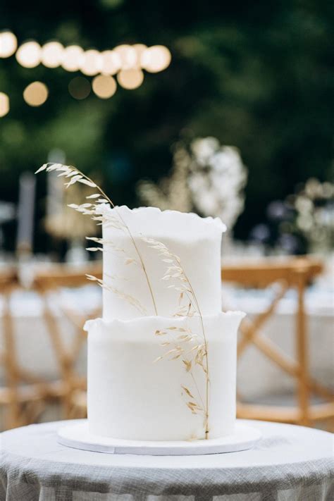 Simple White Two Tier Wedding Cake