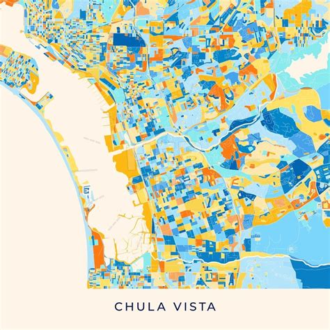 Chula Vista Colorful Map Poster Template Hebstreits Sketches Streit