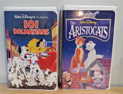 Walt Disney S Masterpiece Classics Dalmatians The Aristocats Vhs Tapes Picclick