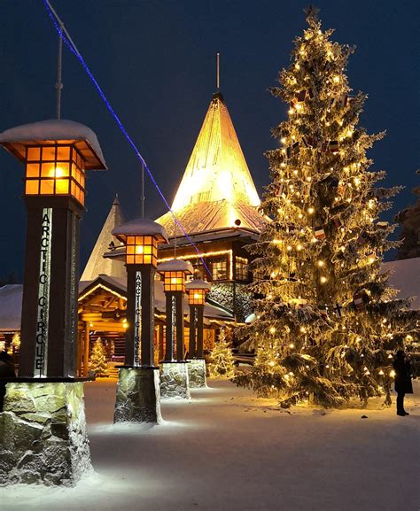 Arctic Circle In Santa Claus Village In Rovaniemi In Lapland