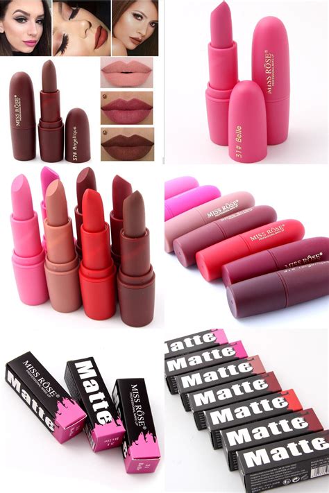 Visit To Buy MISS ROSE Matte Long Lasting Lipstick Lips Makeup Cosmetics Waterproof