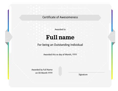 Free Printable Certificate Of Awesomeness Template Pr