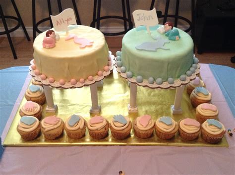 Baby Shower Cake For The Twins Shower Cakes Baby Shower Cakes Cake