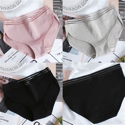 fashion women girls middle waist lovely sexy cotton panties briefs breathable mid rised