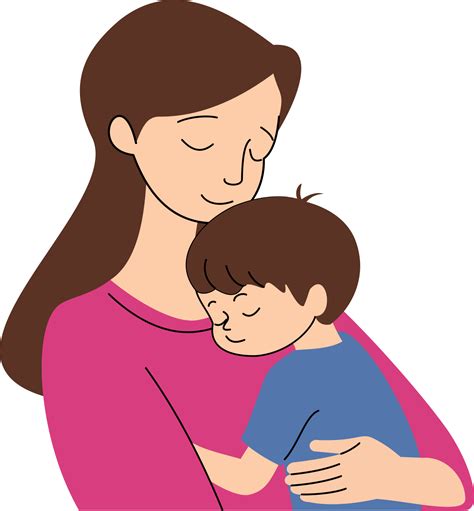 Madre Participación Niño Ilustración De Madre Con Su Pequeño Hijo