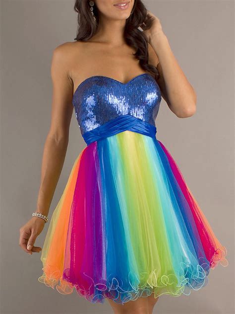 I Call This The Blue Rainbow Dress Rainbow Prom Dress Strapless