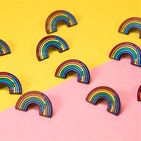 The Inclusive Rainbow Enamel Pin In 2020 Rainbow Pin Rainbow Badge