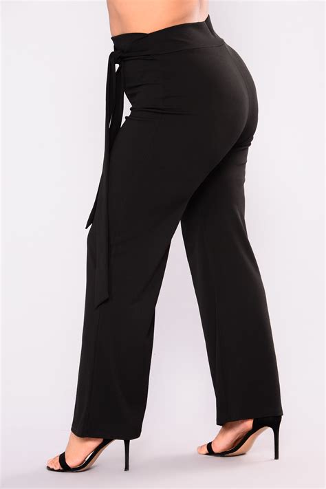 City Chic Waist Tie Pants Black Fashion Nova