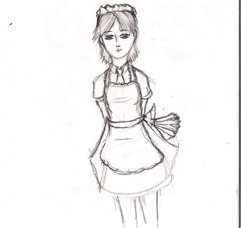 Maid Drawing Pencil Sketch Colorful Realistic Art Images Drawing Skill