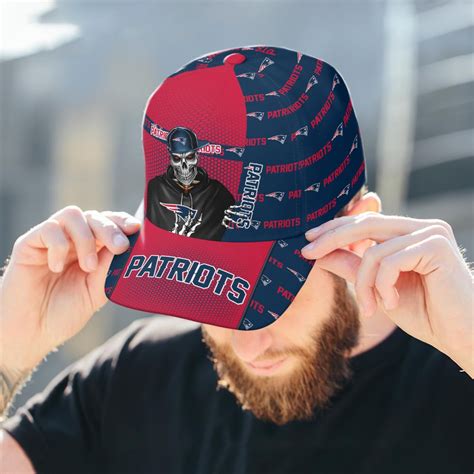 New England Patriots Skull Team Logo Cap