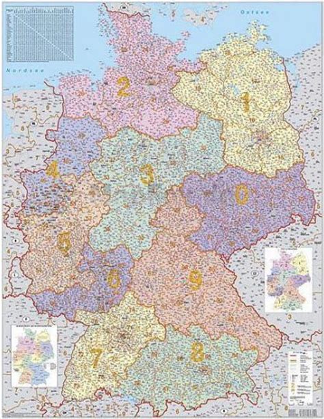 Stenska Karta NemČija Poštne številke Za Prevoznike PiŠi BriŠi