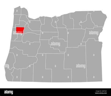 Map Of Polk In Oregon Stock Photo Alamy