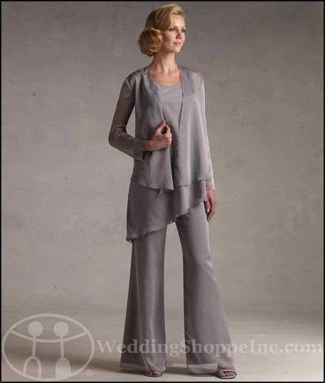 suits and blazers womens elegant 3 pieces chiffon mother of the bride pantsuits for wedding