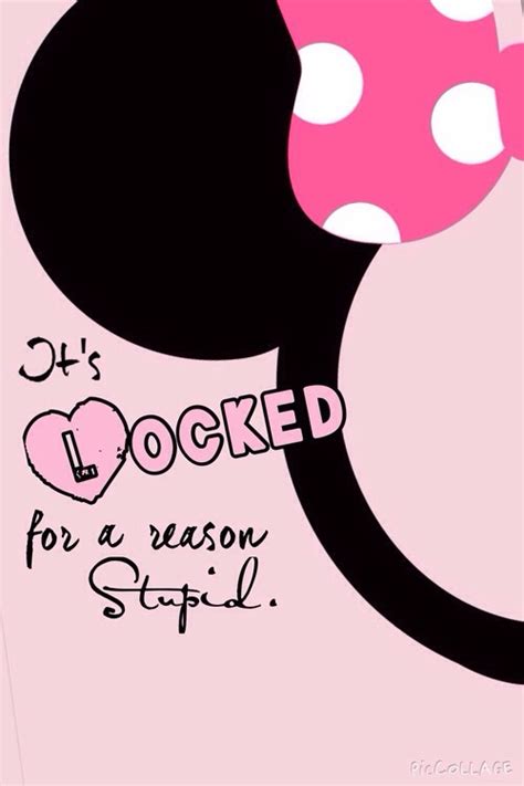 Background Black Locked Minnie Mouse Pink Wallpaper Image