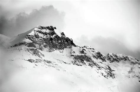 Black And White Snow Mountain Landscape Photography Art
