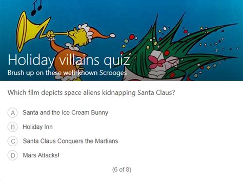 I Cant Imagine This Would Be In The Bing Holiday Villains Quiz Without