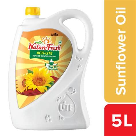 Buy Nature Fresh Sunflower Oil Acti Lite 5 Ltr Can Online At The Best