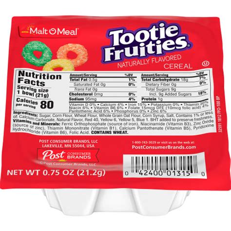 Tootie Fruities Cereal Bowl 075 Oz 96 Count