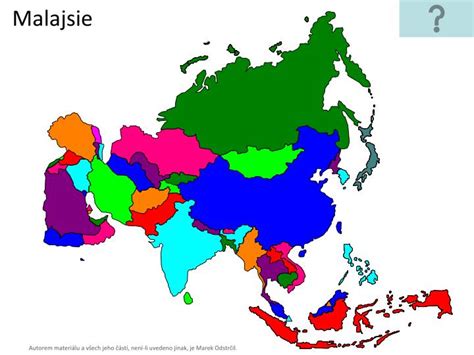 Slepá Mapa Asie Státy Mapa