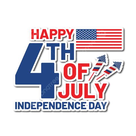 Happy 4th Of July Independence Day With Flag Vector Element July