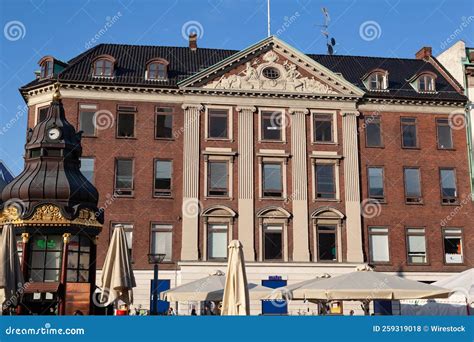 Outdoor View Of Historical Buildings Facade In Copenhagen Denmark