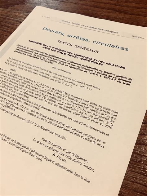 Publication au Journal officiel des DGF 2019 - Veille juridique - Cabinet Coudray