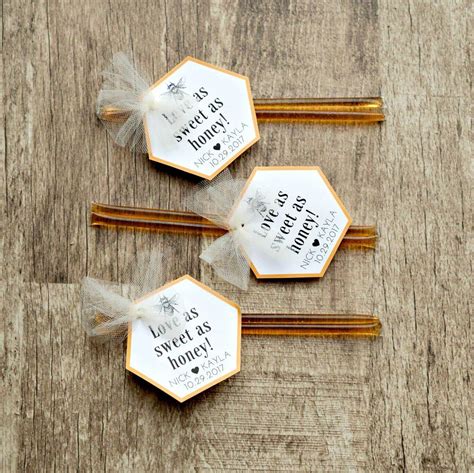 Custom Honey Stick Wedding Favors 50 Count Wedding Favors For Guests