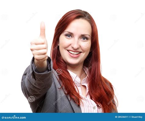 Business Woman Giving Thumbs Up Stock Image Image Of Businesswoman