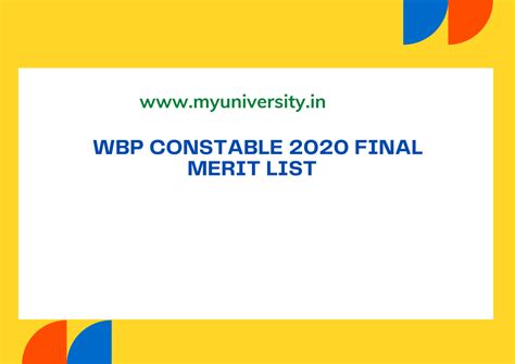 WBP Constable 2020 Final Merit List Prb Wb Gov In WBPRB Lady Constable