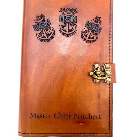 Leather Navy Chief Charge Book Cover Etsy