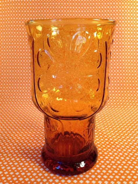 Libbey Amber Country Garden Glass 1960 S Vintage