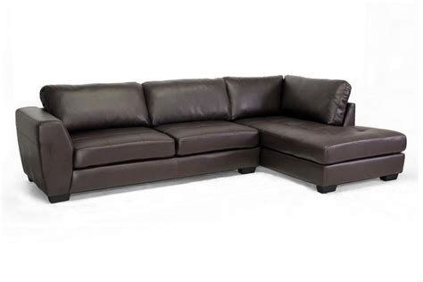 Baxton Studio Orland Brownwhite Leather Modern Sectional Sofa Set With