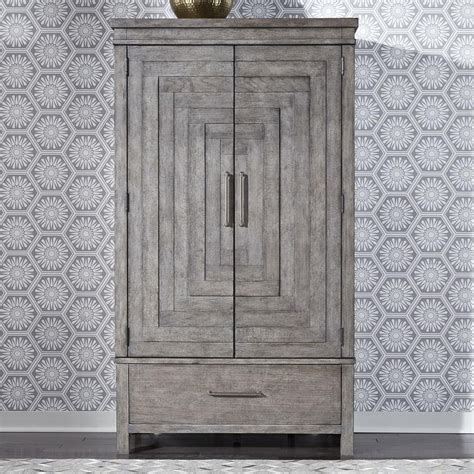 Liberty Furniture Modern Farmhouse Contemporary 2 Door Armoire With