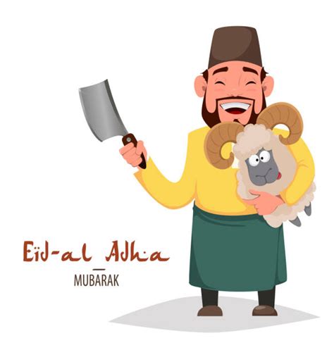 Eid mubarak festival greeting card on golden. Cartoon Of The Eid Al Adha Greetings Illustrations ...