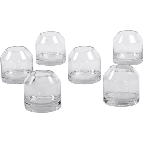 Koyal Wholesale 3 Inch Clear Glass Bud Vases Bulk Set Of 6 Modern Mini Glass Jug Flower Vases