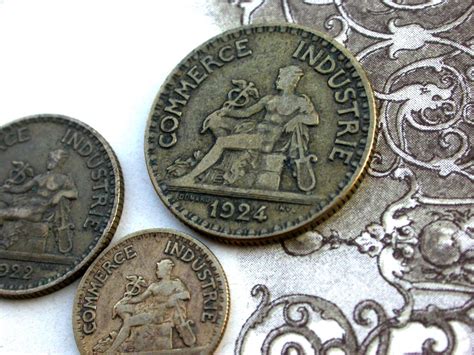 5pcs French Old Coins Vintage Coins 1922s To 1939s Collectible Etsy