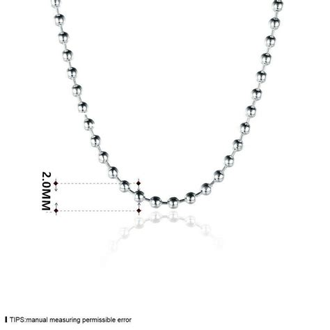 16 30 Mens Womens 925 Sterling Silver 2mm Thick Ball Bead Chain Necklace N171 Ebay