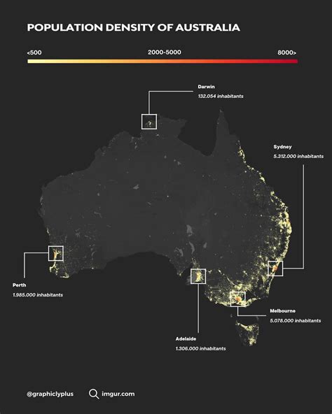 Population Density Of Australia Made By Graphiclyplus R Mapporn