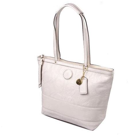 Coach White Tote Coach F58846 Crossgrain City Zip Top Tote Chalk