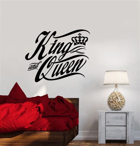 Vinyl Wall Decal Quote Words The King And Queen Crown Bedroom Decor
