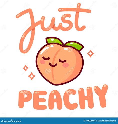 Just Peachy Peach Drawing Stock Vector Illustration Of Juicy 174225095