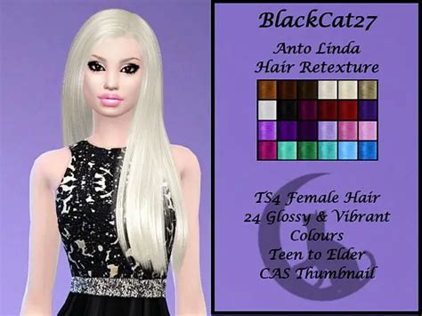 Anto`s Linda Hair Retextured By Blackcat27 The Sims Resource Sims 4